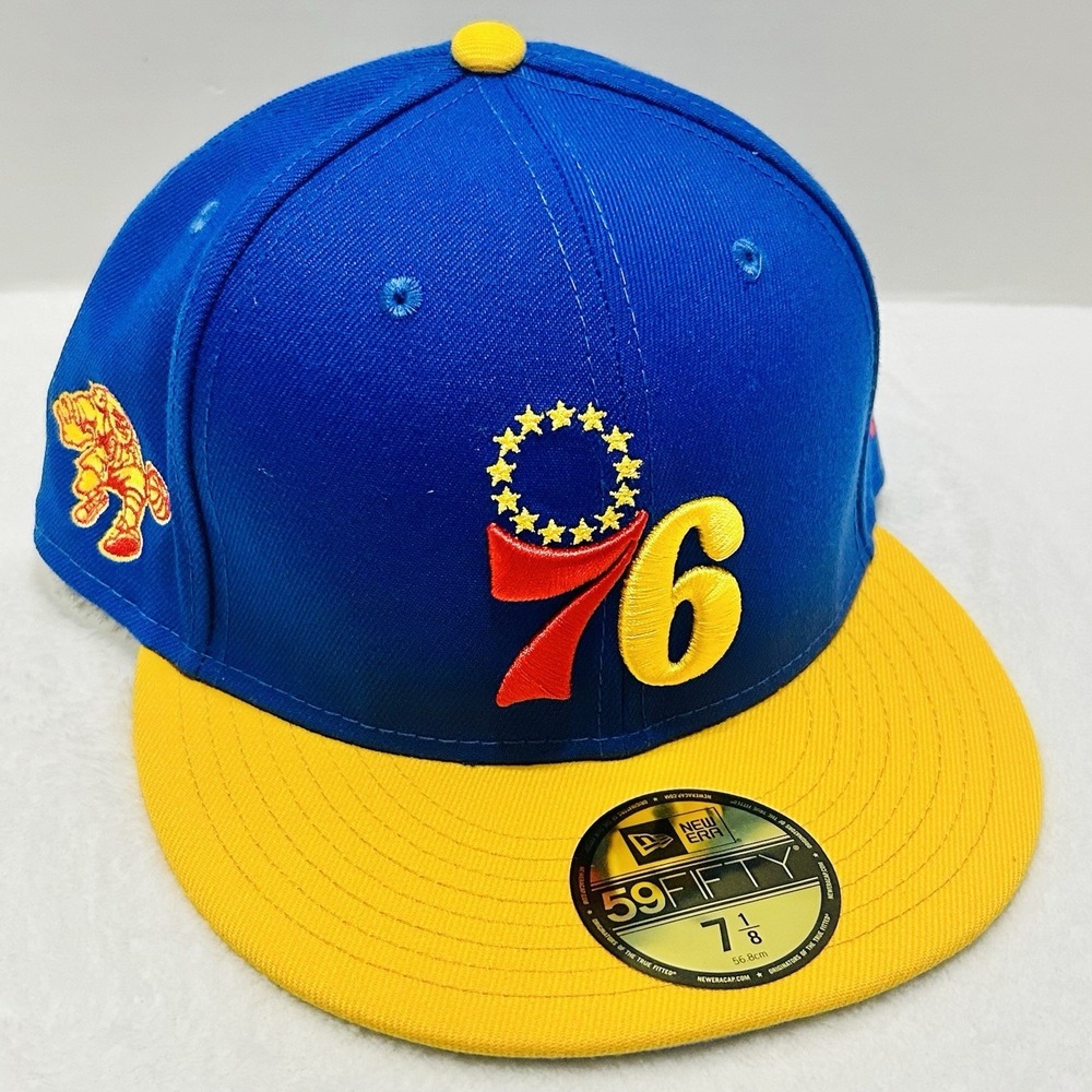 New‎ Era Philadelphia 76ers Blue 2-Tone 59FIFTY Fitted Hat Cap 7 1/8 NBA